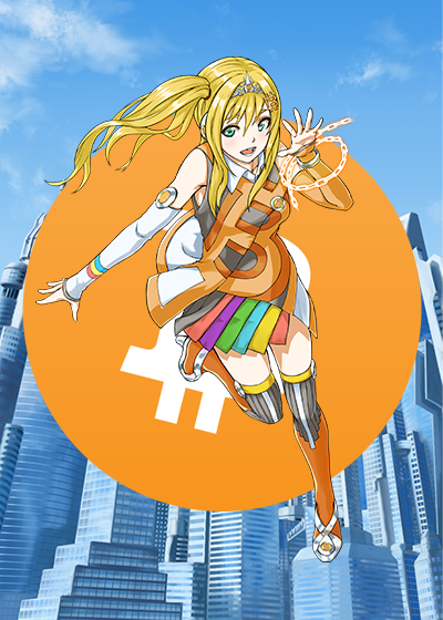 The original CryptoCurrencyGirls Bitcoin card.